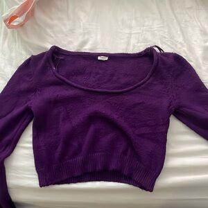 garage cropped purple long sleeve